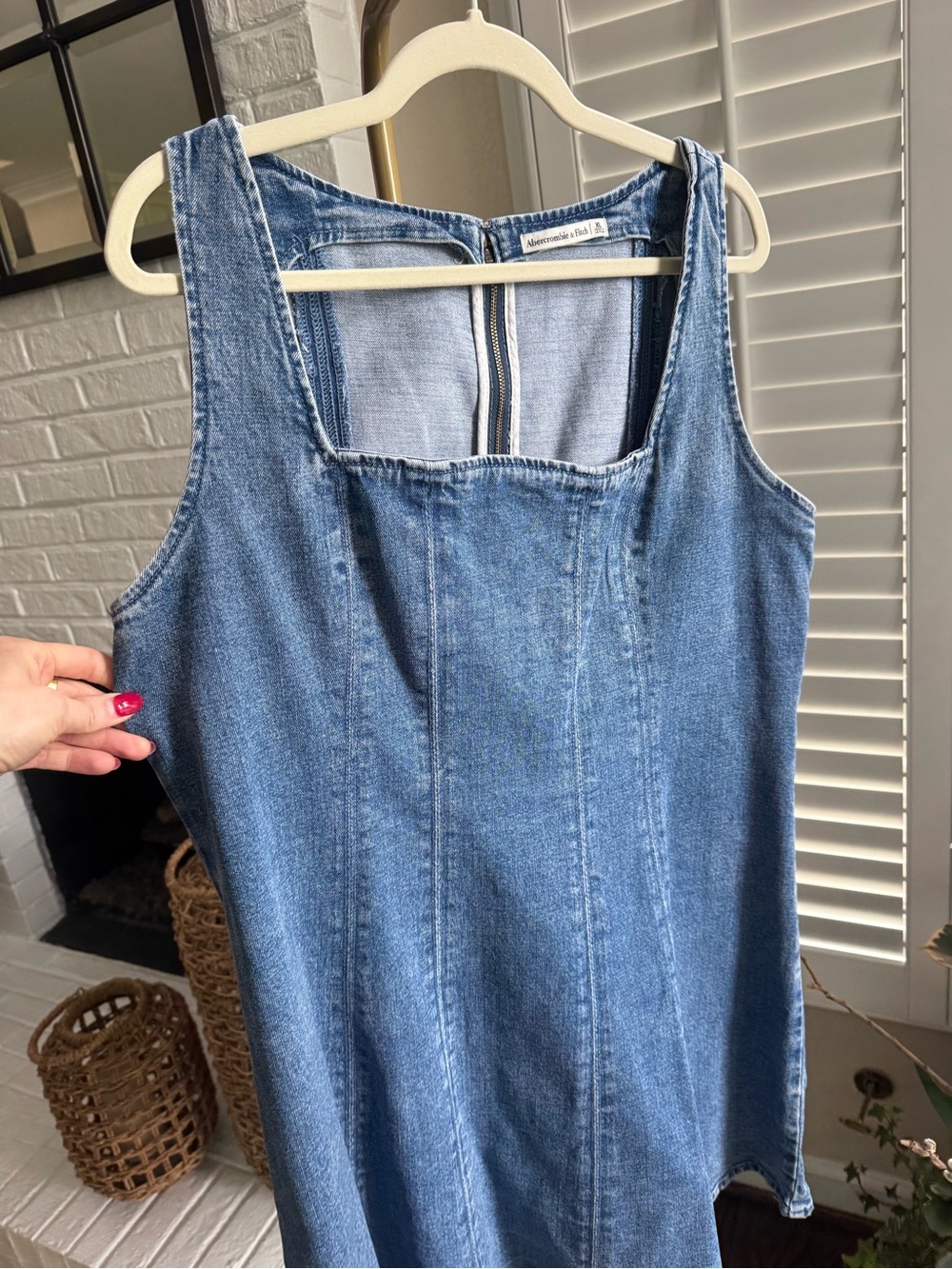 The A&F Mila Squareneck Denim Mini Dress - Picture 5 of 6